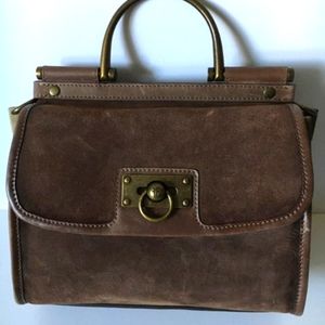 FRYE FARRAH TOP HANDLE LEATHER & SUEDE CROSSBODY